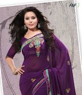 Fnf Graceful Purple Georgette Sarees