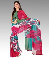 Fnf Wonderful Red Georgette Sarees