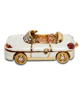 MNC Sparkling White Car Shaped Trinket Box