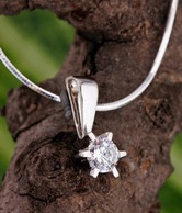Lencia Radiant CZ Studded Sterling Silver Pendant
