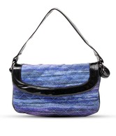 Lavie Glossy Blue & Black Quilted Purse