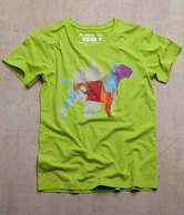 No Ordinary Wear Psychedelic Dog  Green  Women's T-Shirt
