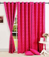 Swayam Magenta Floral Curtain
