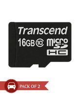 Transcend MicroSD 16GB Class 10(PACK OF 2)