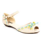 Jove Modish Apricot & Yellow Flat Sandals