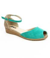 Jove Sober Green Flat Sandals