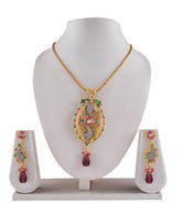 Adhira Ethnic Golden Plated Pendant Set