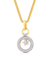 Asmi Diamond Studded Circular Gold Pendant