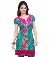 FNF Blue-Pink Cotton Printed Kurti