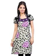 FNF Black-Purple Cotton Printed Kurti