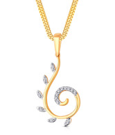 Asmi Diamond Studded Designer Gold Pendant