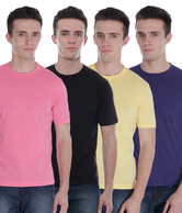 Fort Collins Pink-Black-Lemon & Inkblue Pack of 4 T-shirts