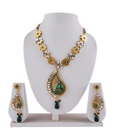 Adhira Paisley Design Golden Plated Necklace Set