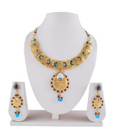 Adhira Traditional Golden Plated Necklace Set
