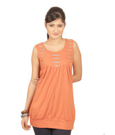 Sepia Tangy Orange Tunic Top