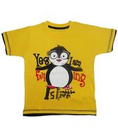 Jazzup Yellow Half Sleeves T-Shirt For Kids