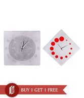 Cosmosgalaxy Buy 1 Get 1 Stainless Steel Wall Clocks