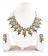 Adhira Floral String & Leaf Drop Necklace Set