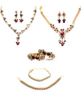 Adhira Ornate Two Necklace Sets, Kadas & Payals Combo
