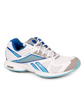 Reebok White & Blue Easy Tone Shoes