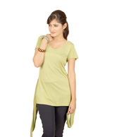 Sepia Pista Green Viscose Tunic Top