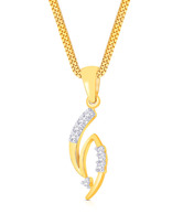 Asmi Diamond Studded Stylish Gold Pendant