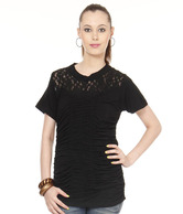 Spanky Black Viscose-Lycra Top