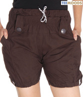 Tee Moods Brown Plain Cool Summer Shorts