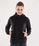 Teemoods Black Hooded Flap Zipper Sweatshirt