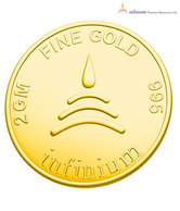 Infinium 24kt 2g 995 Purity BIS Hallmarked Flower Gold Coin