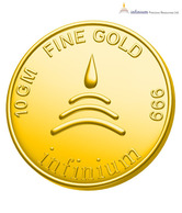 Infinium 24kt 10g 999 Purity ASSAY Certified Ganesh Gold Coin