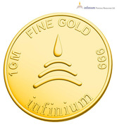 Infinium 24kt 1g 999 Purity ASSAY Certified Ganesh Gold Coin