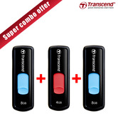 Transcend Jet Flash 500 Pen Drive (8GB+8GB+4GB) Combo of 3