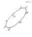Johareez Elephant & Butterfly Charm Extendable Sterling Silver Anklets Pair