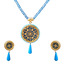 UnwrapIndia Golden Thewa Turquoise Drop Necklace Set