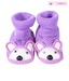 Isabelle Teddy Purple Knitted Booties