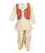 Kilkari Cream Dhoti Kurta With Orange Brocade Jacket