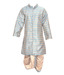 Kilkari Turquoise Brocade Sherwani & Shimmer Dhoti For Kids