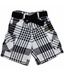 Ruff Black & White Checks Shorts With Belt For Kids