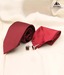 Alvaro Cherry Red Diagonal Woven Stripes Necktie, Cufflinks & Handkerchief Gift Set