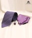 Alvaro Mauve Wavy Diagonal Stripes Necktie, Cufflinks & Handkerchief Gift Set