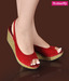 Butterfly Elegant Red Wedge Heel Sandals