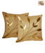 Home Kraft Floral Rexine Cream Cushion Cover Set