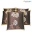 Dekor World Flower Embroidered Brown Cushion Covers- Set of Five