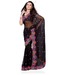 Diva Fashion Feminine Black Embroidered Saree