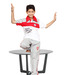 Happy Hours Red-White T-Shirt & Grey Pyjama For Kids