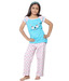 Happy Hours Turquoise T-Shirt & Polka Dot Pyjama For Kids