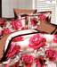 Valtellina Rose Print Brown Double Bed Sheet Set