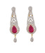 Styleos White-n-Ruby Red Fantasy Earrings