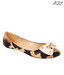 K22 Black & Beige Bow Ballerina